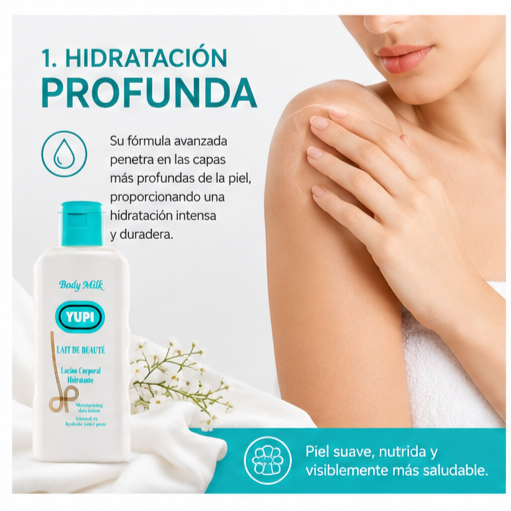 Loción Corporal Hidratante YUPI 500 ml – Piel Suave Sin Grasa