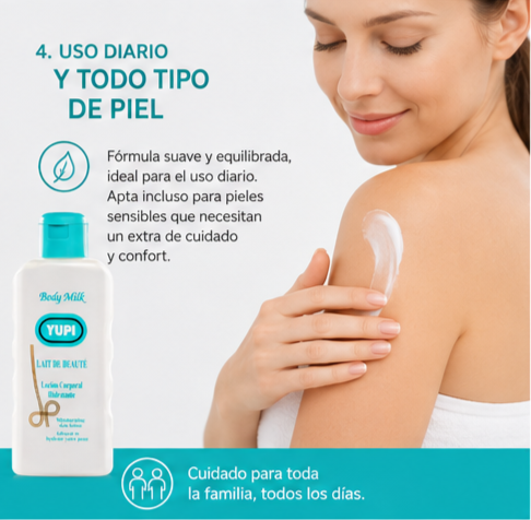 Loción Corporal Hidratante YUPI 500 ml – Piel Suave Sin Grasa