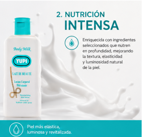 Loción Corporal Hidratante YUPI 500 ml – Piel Suave Sin Grasa