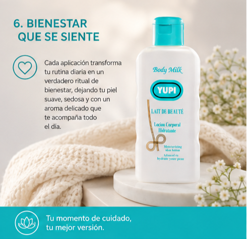 Loción Corporal Hidratante YUPI 500 ml – Piel Suave Sin Grasa